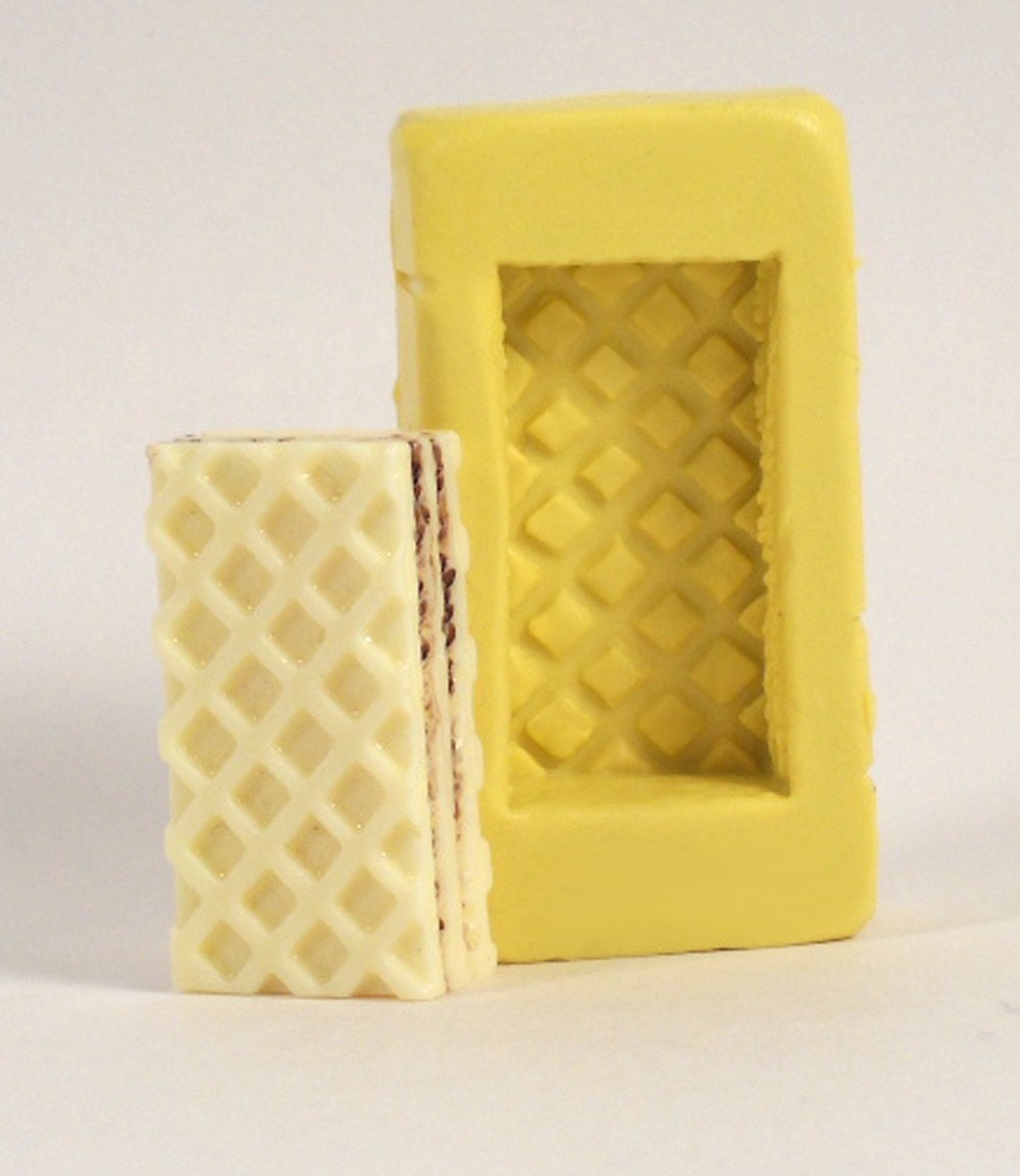 Waffer Cookie SW130 Flexible Silicone Mold - Crafts, Jewelry, Resin, PMC, Soap, Food, Scrapbooking, Polymer Clay, Push Mold