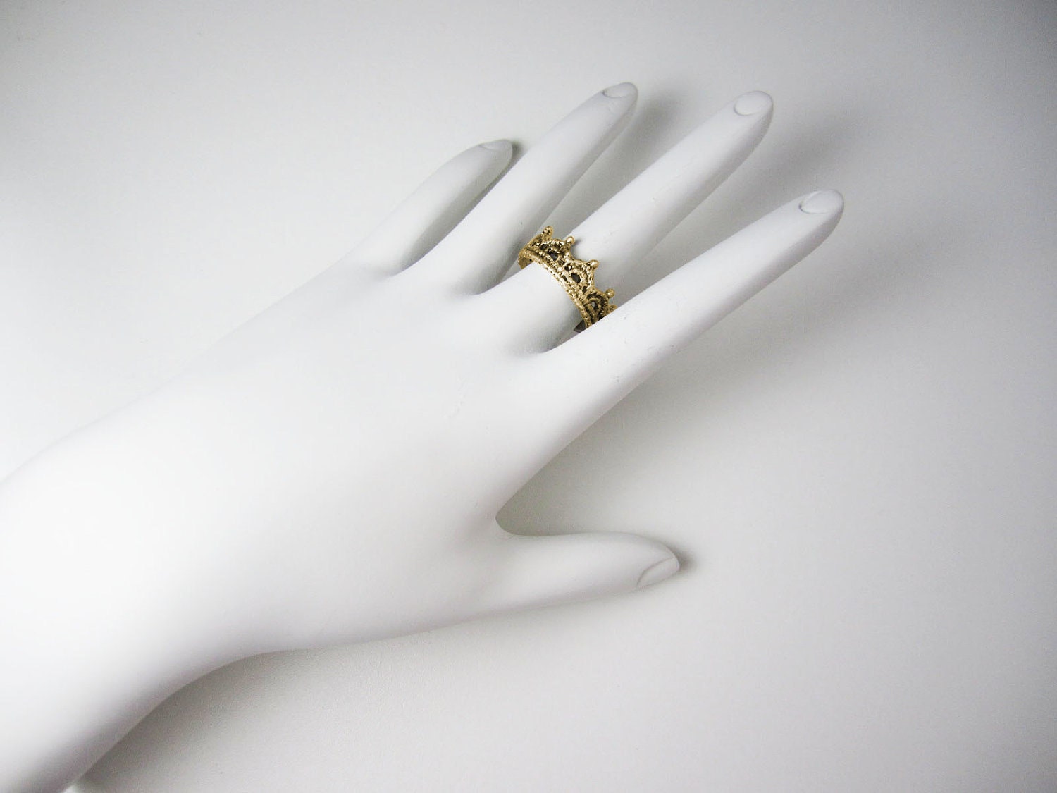 Lace Ring 14K Yellow Gold,Golden Crown Ring