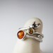 Amber & Citrine Set Rings, Silver Small Leaf Ring