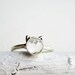 White Cat Ring, White Topaz and Sterling Silver Ring