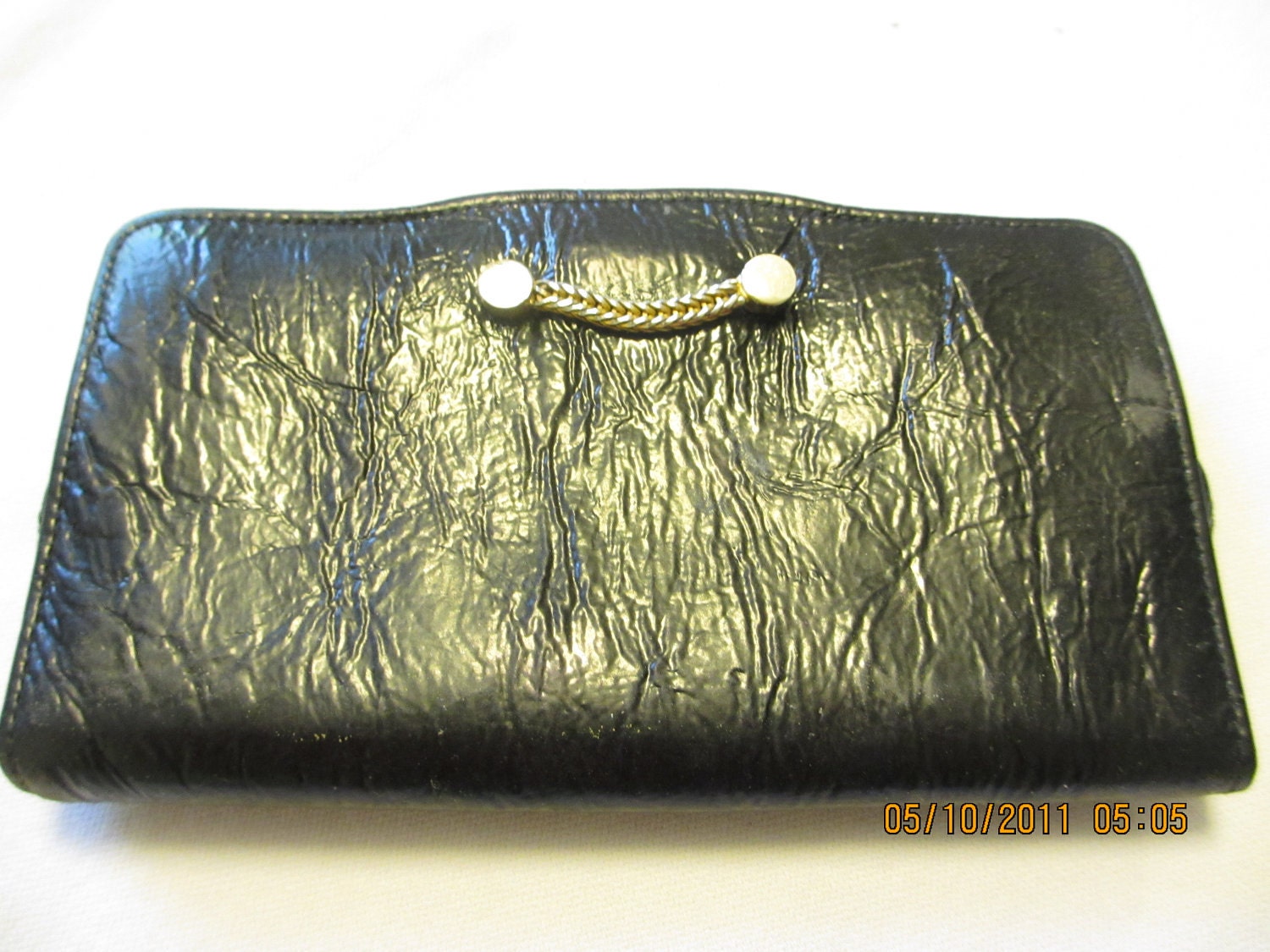 Vintage Black Leather Wallet - 1960s Bond Street