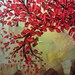 Original Abstract Tree Painting, Textured Red Tree of Life, Abstract Floral Painting, Red Maple, Blue Brown, Palette Knife 36x24" Christine
