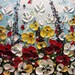 Original Abstract Textured Painting Modern Red Poppies Landscape Flowers Floral Wildflowers Autumn Blue Palette Knife 24x36" -Christine