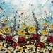 Original Abstract Textured Painting Modern Red Poppies Landscape Flowers Floral Wildflowers Autumn Blue Palette Knife 24x36" -Christine