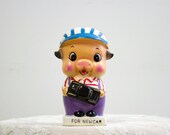 Vintage 40s Piggy Bank Saving for New Car