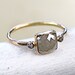Diamond Ring- Rose Cut Diamond Slice in 14K Gold- Engagement Ring