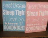 Bedtime Rules Hand Painted Distressed Wood Sign
