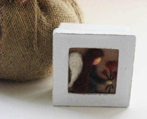 Mothers Day Gift - Angel Felted Box - Keepsakes Box - Mothers Day
