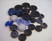 Plastic Buttons Blue Mixed Lot