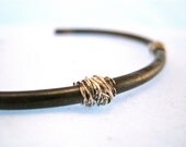 20% off for May Zion Narrow Cuff- Copper Wire Wrap Black Patina Bracelet