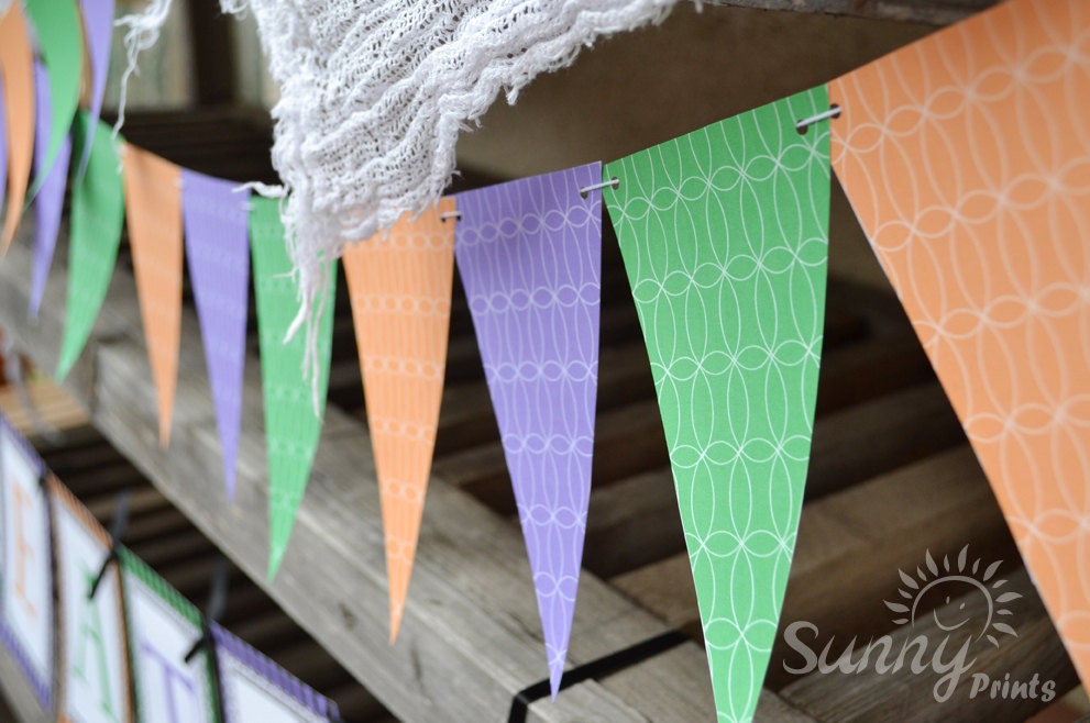 Halloween party printable flag banner