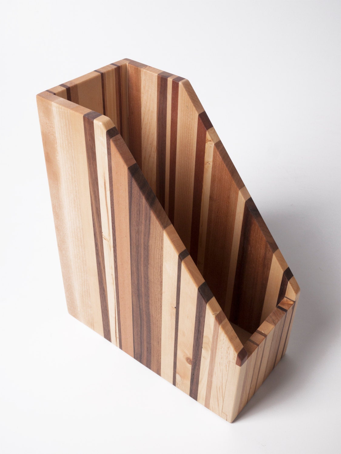Upcycled Reclaimed Recyled Wood File Holder Magazine Holder