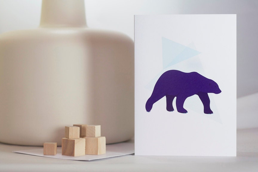 Polar Bear in Winter notecard (blank).