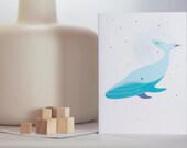 Whale in Winter notecard (blank).