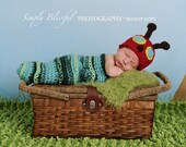 The Very Hungry Caterpillar Crochet Cocoon and a Beanie Set Photography prop