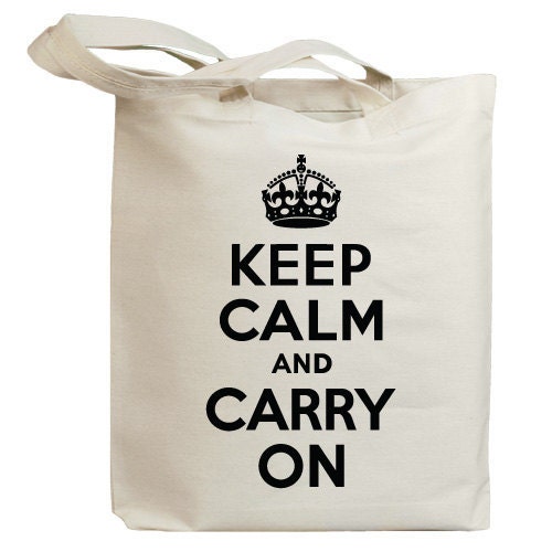 Retro Keep Calm and Carry On Eco Friendly Canvas Tote Bag (id0132)
