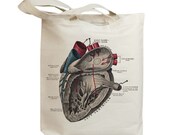 Retro Color Heart Vintage Eco Friendly Canvas Tote Bag (id5504)