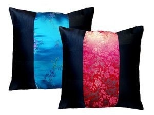 Pair of  Large Silk Cushion Covers