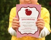 Fall Apple Houndstooth Printable Custom invitation DIY Il_170x135