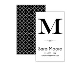 Calling Card Printable - Front and Back Design -Black and White Monogram Contact Info Cards - modern Il_170x135