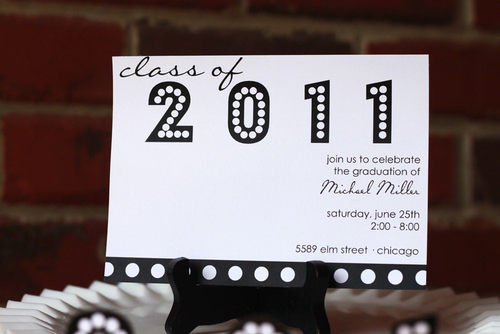 Graduation Party Set with Invitations, Tags, cupcake toppers DIY any color Grad Il_570xn
