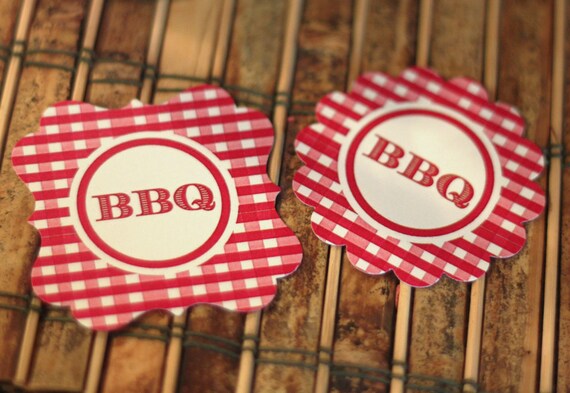 INSTANT DOWNLOAD Printable Summer bbq Party Circles for cupcake toppers, favor tags, cup labels etc Il_570xn