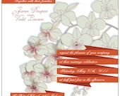 Wedding Invitation - 50's orchids - printable PDF