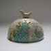 Lidded cookie vessel  with peacock and flowers