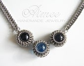 Spheres - chainmaille necklace - AimeesJewelry
