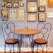 Ice Cream Parlor, Bistro, Pub, General Store Table and Chairs Set - Oak and Wrought Iron - A Vintage Beauty