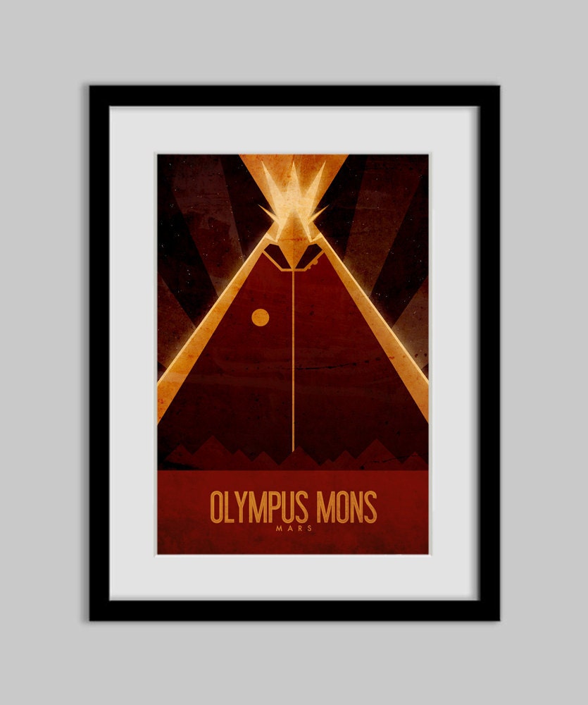 Travel Poster - Olympus Mons - Mars - 13X19