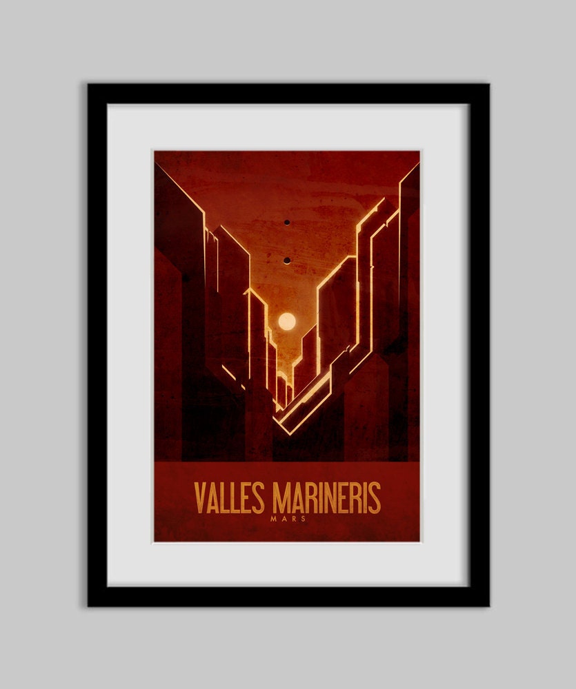 Travel Poster - Valles Marineris - Mars - 13X19