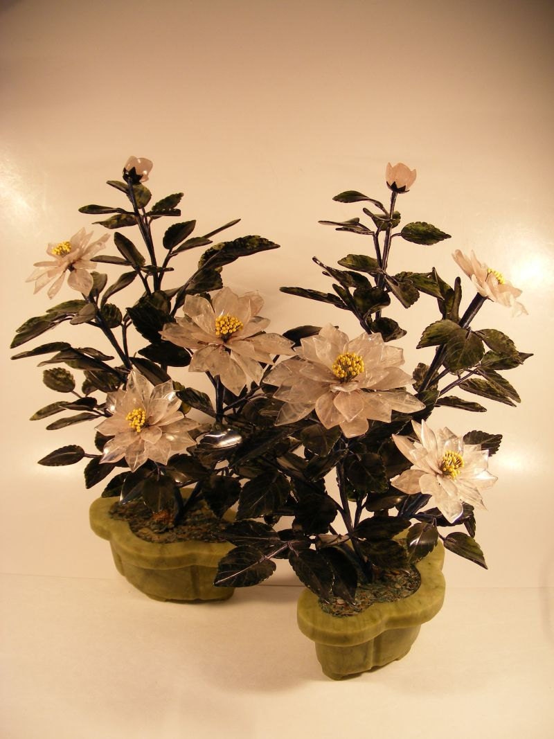 Oriental Jade Trees PAIR Early 20th Century