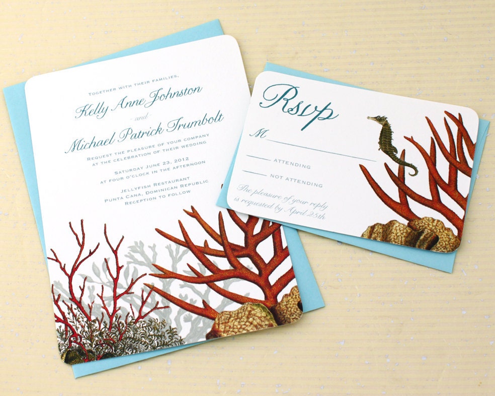 Coral Reef Invitations - for your Nautical Destination Wedding