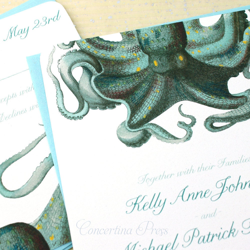 Octopus Wedding Invitations - Sample