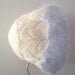 1950's Hand Knit Baby Blue and Cream Sweater and Bonnet Set