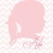 Personalized Chevron Art Silhouette Digital File - Print at Home