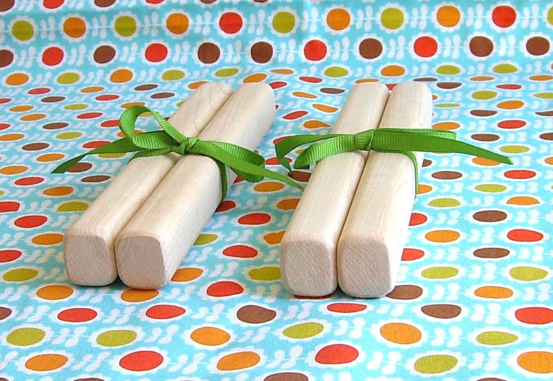 Natural Maple Parent and Child Rhythm Sticks, Two Sets, Wooden Instruments