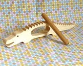 Alligator Percussion Instrument, Natural Wooden Toys, Organic