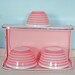 3 Pink Pyrex Striped Bowls