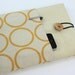iPad Case, iPad Sleeve, iPad Cover, PADDED, with pockets for iPhone - Yellow Circles