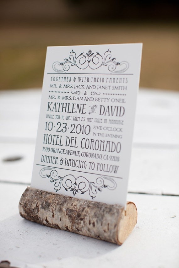Letterpress Wedding Invitations and Reply Postcards