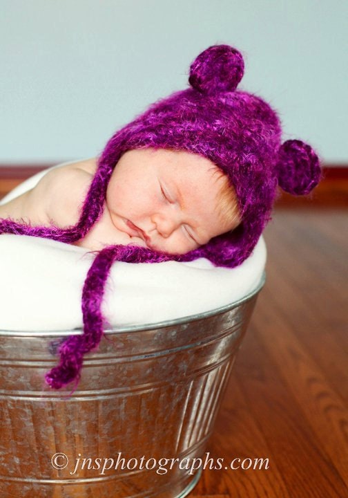 Teddy Bear Baby Bonnet