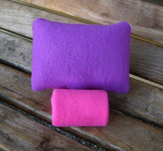 Car Comfort Toddler Booster Seat Child Seatbelt Cover Travel Neck Pillow by SleepyTimez - Purple and Pink
