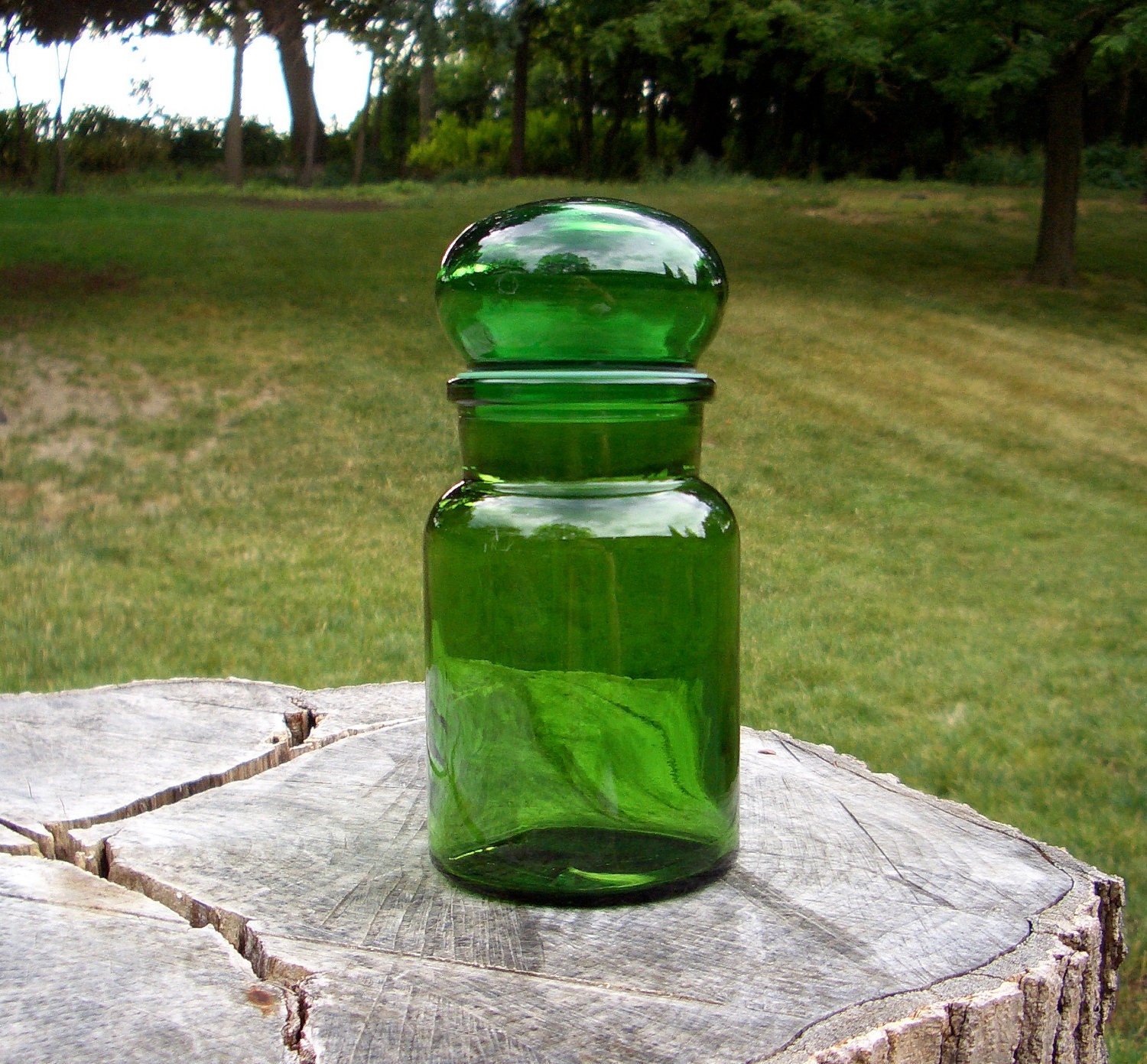 Belgium Green Glass Apothecary Jar
