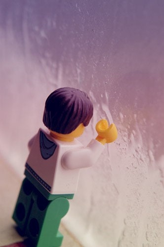 LEGO get the blues- whimsical, geekery, pop photography, toy figures, still life, fine art photograph ,8x10 print