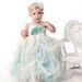 Tutu Dress, Baby tutu dress. Victorian Chic aqua cream ballroom tutu gown. On Sale