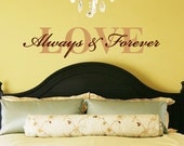 Love, Always and Forever 36 - Vinyl Wall Art- FREE Shipping - Fun Wall Decal