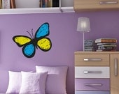 Chalkboard Butterfly  - Vinyl Wall Art - FREE Shipping - Fun Organizing Blackboard Wall Decal