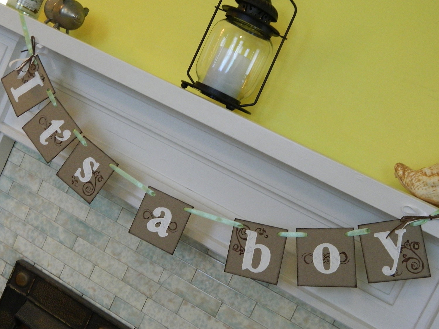 IT'S A BOY Baby Shower Decoration Nursery Banner Birth Announcement Photo Prop You Choose the Colors